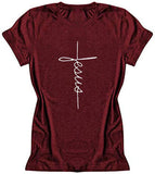 Women Cross Faith Blessed Jesus T-Shirt Christian Shirt