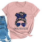 T-shirt femme Dog Mom Life, chemise graphique mignonne pour les amoureux des chiens