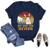 Women Best Bunny Mom Ever T-Shirt Rabbit Shirt