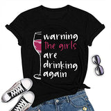 T-Shirt humoristique pour femmes, avertissement, les filles boivent à nouveau