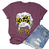 Frauen Messy Haar Bun Sonnenblume T-Shirt Messy Bun Schädel Shirt