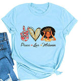 Frauen Frieden Liebe Melanin T-Shirt Melanin Grafik T-Shirt Afro Frau T-Shirt