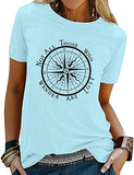 Women Not All Those Who Wander are Lost T-Shirt Graphic Compass Shirt