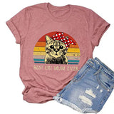 Women Vintage Best Cat Mom Ever T-Shirt Retro Gift Tee for Cat Lover