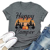 T-Shirt Happy Camper pour femmes, chemise graphique Vintage Happy Camper