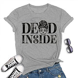 T-shirt rétro Dead Inside Skull pour femmes, chemise graphique avec crâne