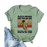 Women Sloth Hiking Team T-Shirt Funny Sloth Graphic Shirt