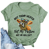 T-Shirt femme génisse, pas mon pâturage, pas mes conneries, chemise drôle