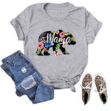 Women Floral Mama Bear T-Shirt Mama Graphic Shirt