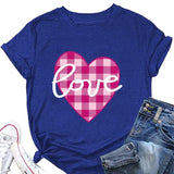 Buffalo Plaid Love Hearts Shirt Women Valentines Day Gift T-Shirt