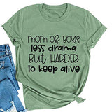 Frauen Mama von Jungs weniger Drama T-Shirt Mama Leben Shirt