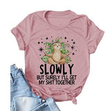 Funny Sloth Shirt Sloth Slowly But Surely I'll Get My Shit Together Graphic T-Shirt