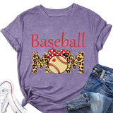 Femmes Baseball maman T-Shirt femmes drôle léopard graphique maman chemise