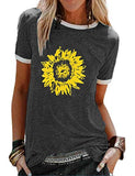 Damen T-Shirt mit Sonnenblumen-Grafik, Sommershirt