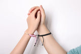 NEHZUS Couples Magnetic Charms Rope Braided Bracelets Custom Name Stainless Steel Bar Bracelet Personalized Jewelry for Men Women Anniversary