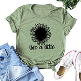 Damen T-Shirt „Live A Little“ mit Sonnenblumen-Grafik