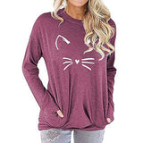 Women Cat Blouse with Pockets Meow Shirt