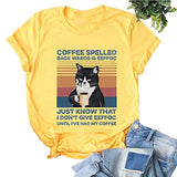 Femmes café épelé à l'envers est Eeffoc T-Shirt drôle amateur de café chemise