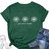 Cultiver des pensées positives t-shirts femmes cadeau de soins personnels plantes de fleurs sauvages T-Shirt