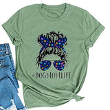 T-shirt femme Dog Mom Life, chemise graphique mignonne pour les amoureux des chiens
