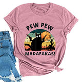 Madafakas T-Shirt für Damen, lustiges Katzen-Shirt