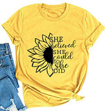 Women She Believed She Could T-Shirt Sunflower Shirt