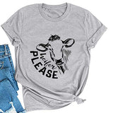 Women Heifer Please T-Shirt Cute Cow Shirt