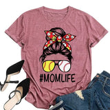 Mom Life Fußball T-Shirt Frauen Fußball Mama Grafik T-Shirts