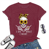 Frauen ICH Tun Was ICH Wollen Schädel T-Shirt Sonnenblume Sonnenbrille Schädel Shirt
