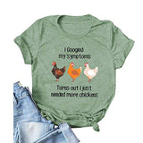 Women I Googled My Symptoms Turns Out I Need More Chickens T-Shirt Funny Chickens Shirt