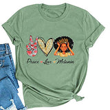 Frauen Frieden Liebe Melanin T-Shirt Melanin Grafik T-Shirt Afro Frau T-Shirt