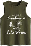 Summer Vacation Lake River Tank Shirt Women All I Need is Sunshine and Lake Water Tees
