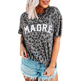 Damen Madre Leopard T-Shirt Mama Shirt