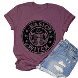 Damen Basic Witch T-Shirt Lustiges Kaffee-Grafik-T-Shirt für Frauen