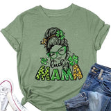 Lucky Mama T-Shirt Women St Patricks Day Gift for Mama