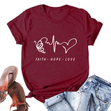 T-Shirt femme foi espoir amour T-Shirt chrétien