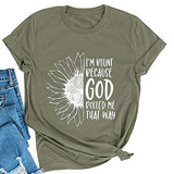 Women I'm Blunt Because God Rolled Me That Way T-Shirt Sunflower Shirt
