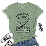 Women Funny Chicken Lady T-Shirt Women's Chicken Shirt
