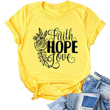 Women Faith Hope Love Flower T-Shirt