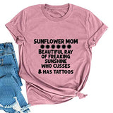 Sunflower Mom T-Shirt for Women Cute Sunflower Shirt