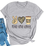 Damen Peace Love Coffee T-Shirt