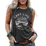 Women Lake Life Cuz Beaches Be Salty Funny T-Shirt Lake Life Graphic Shirt