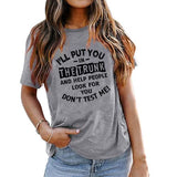 Funny Mom Shirts for Women I'll Put You in The Trunk Don?t Test Me Graphic Tees