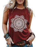 Damen Mandala Tank Tops Shirt Bohemian Damen Shirt