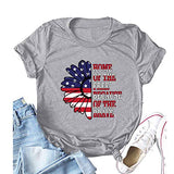 Women Home of The Free Because of The Brave T-Shirt American Flag Sunflower Shirt