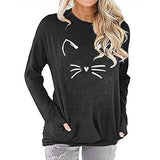 Women Cat Blouse with Pockets Meow Shirt