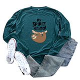 Faultier-Shirt für Damen, My Spirit Animal, langärmelig, grafische Bluse