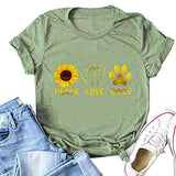 Femmes Peace Love Dogs T-Shirt Chien Maman Chemise