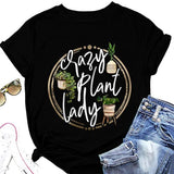 Crazy Plant Lady Shirt Damen Gartenarbeit Grafik T-Shirt Pflanzenliebhaber Tees