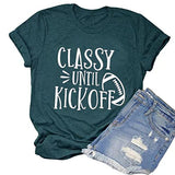 Damen T-Shirt „Classy Until Kickoff“ Fußballshirt Spieltag
